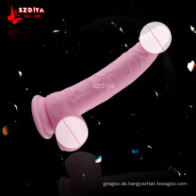 Realistischer Dildo-wasserdichter flexibler Penis-Sex-Spielzeug mit strukturierter Welle und starkem Saugnapf (DYAST375)